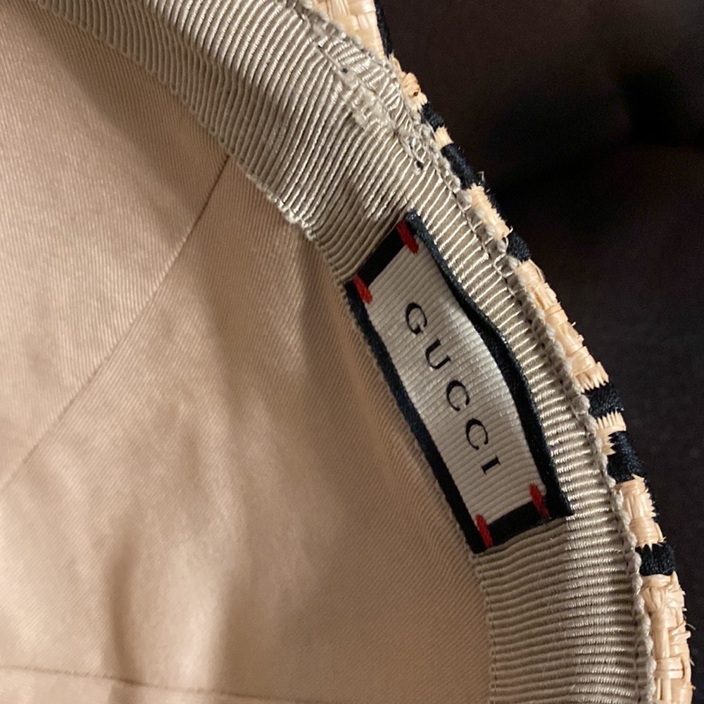 Gucci unisex Raffia GG Monogram Embroidered Baseball Hat NEW - Picture 9 of 10